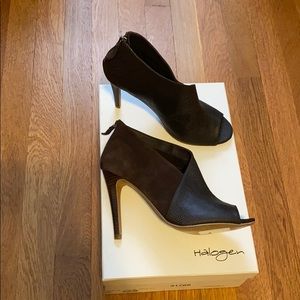 Halogen Hariley Chocolate Brown Leather Booties - Size 8M - Stiletto Heel